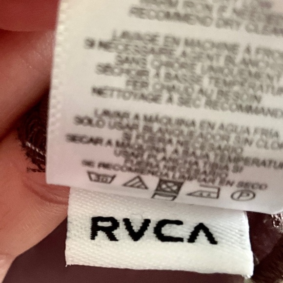 RVCA Blouse Coquette Darling Boho chocolate brown lace short sleeve M - Picture 12 of 12